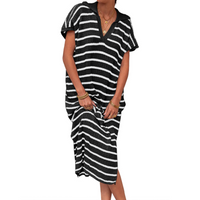 Odessa™ | Summer Graceful Slit Loose Women Maxi Dress - Black