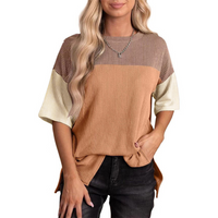 BRYNLUE™ | Casual Loose Fit Striped Summer Top - Khaki