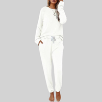 Jocelyn™| Casual Long Sleeve and Sweatpants Set - White
