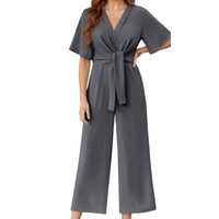 Gabriella™ | Women Elegant Summer Tie Knot Jumpsuit - Grey