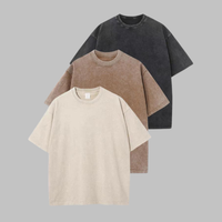 AFINA™ | Women Casual Oversized Wash Crew Neck Unisex Shirt - Black-Khaki-Beige