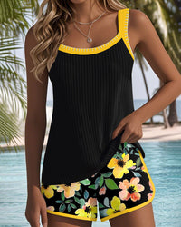 Matilda™ | Two Piece Beach Tankini Pants - Yellow