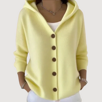 SOPHIA – CUTE HOODED CARDIGAN - Yellow