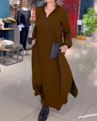 Tara™ | Elegant Flowing Women Maxi Dress - Brown