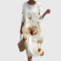 Hayley™ | Women Stylish Floral Maxi Dress - White
