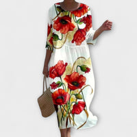 Shae™ | Elegant Women Floral Maxi Dress - Red