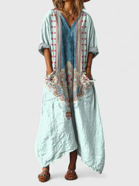 Thalyssira – Elegant Dress - Green Blue