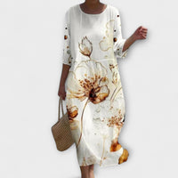 Shae™ | Elegant Women Floral Maxi Dress - White