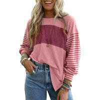 PERPETUA™ - Casual Long-Sleeve Oversized Crew Neck Top - Pink