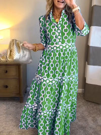 Alyana™ | Chain Link Women Midi Dress - Green