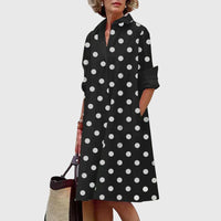 Paige™ - Elegant Dress With Pockets - Black/White