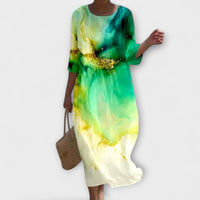 Shae™ | Elegant Women Floral Maxi Dress - Dark Green