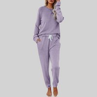 Jocelyn™| Casual Long Sleeve and Sweatpants Set - Purple