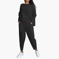 LuxeLounge | Women Cozy Knit Set - Black