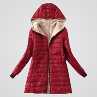 Caroline | Sherpa-Lined Winter Coat - Red