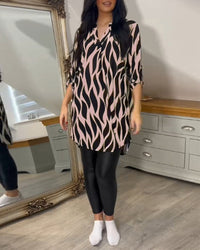ALEXANDRA™ | Women Printed Loose-Fit Top - Pink