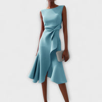 Darlene | Sophisticated Midi Dress - Light Blue