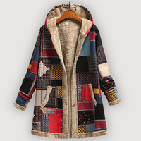 ALYSSA – COSY FLORAL COAT - Red