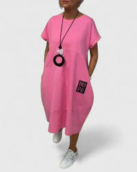 Thalyssiah | Comfortable Midi Dress - Pink
