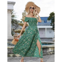 Phoebe™ | Glamorous Off-Shoulder Women Vintage Dress - Green