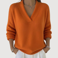 MERLIE – RELAXED V-NECK - Orange