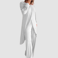 Laine™ Elegant 2-Piece Set | Longline Top and Comfortable Trousers - White