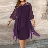 Isabella | Chic Plus Size Midi Dress For Modern Women - Purple