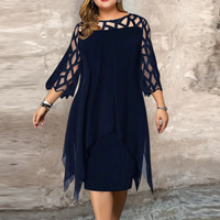 Isabella | Chic Plus Size Midi Dress For Modern Women - Deep Blue