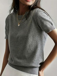 CIELA™ – Lightweight Short Sleeve Crewneck Pullover Top - Gray