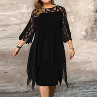 Isabella | Chic Plus Size Midi Dress For Modern Women - Black