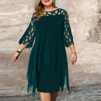 Isabella | Chic Plus Size Midi Dress For Modern Women - Green