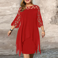 Isabella | Chic Plus Size Midi Dress For Modern Women - Red