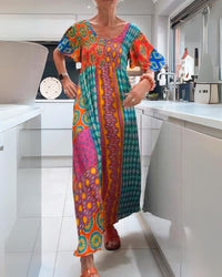 Kimi™| Free Spirit Flowy Women Maxi Dress - Orange
