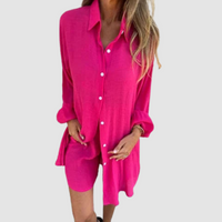Gennie™ Stylish Two Piece Set | Cropped Blazer and Pencil Skirt - Pink