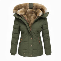 Anna | Winter Coat with Fur Lining - Green
