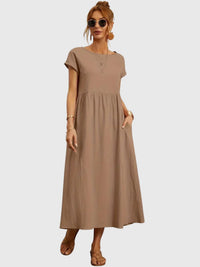 Giselle™ - Casual Pocket Dress - Khaki