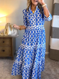 Alyana™ | Chain Link Women Midi Dress - Blue