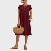 Mirabel™ | Elegant Spring Dress - Burgundy