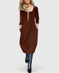 Danyshka | Elegant Midi Dress - Brown