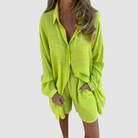 Gennie™ Stylish Two Piece Set | Cropped Blazer and Pencil Skirt - Green