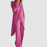 Laine™ Elegant 2-Piece Set | Longline Top and Comfortable Trousers - Pink