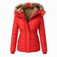 Anna | Winter Coat with Fur Lining - Red