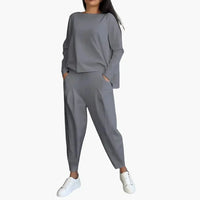 LuxeLounge | Women Cozy Knit Set - Grey