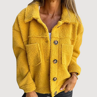 HAILEY – COSY TEDDY JACKET - Yellow