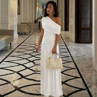 Talia™ | Elegant One Shoulder Evening Maxi Dress - White