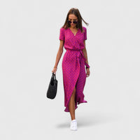 Zinavell | Elegant Midi Dress - Pink