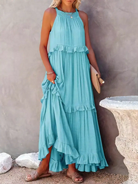 Cherry™ | Flow & Flutter Women Maxi Dress - Sky Blue
