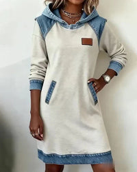 Lunariae – Casual Winter Hoodie Dress - White