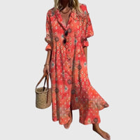 Zariah | Women Elegant Bohemian Dress - Red