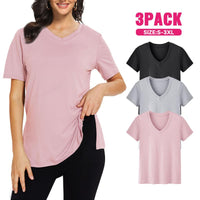 SELENA™ - Casual Loose Fit Tee (Pack of 3) - Black/Pink/Grey